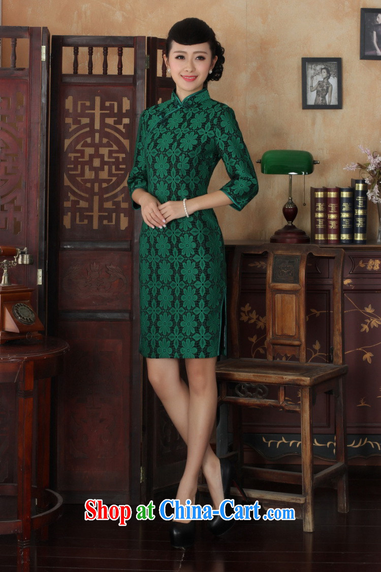 And Jing Ge Chinese improved cheongsam dress long skirt-stretch lace gold velour cheongsam beauty skirt 7 cuff TD 0021 Map Color 2 XL pictures, price, brand platters! Elections are good character, the national distribution, so why buy now enjoy more preferential! Health