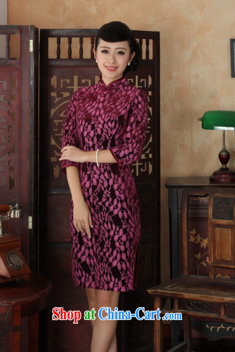 And Jing Ge Chinese improved cheongsam dress long skirt-stretch lace gold velour cheongsam beauty skirt 7 cuff TD 0021 Map Color 2 XL pictures, price, brand platters! Elections are good character, the national distribution, so why buy now enjoy more preferential! Health