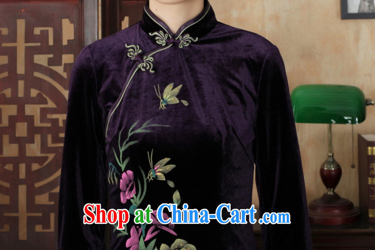 And Jing Ge Chinese improved cheongsam dress long skirt-stretch the wool beauty dresses skirts 7 cuff wine red 2 XL pictures, price, brand platters! Elections are good character, the national distribution, so why buy now enjoy more preferential! Health