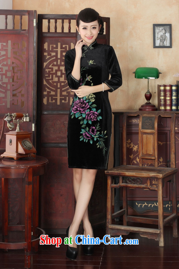 And Jing Ge Chinese improved cheongsam dress long skirt-stretch the wool beauty dresses skirts 7 cuff wine red 2 XL pictures, price, brand platters! Elections are good character, the national distribution, so why buy now enjoy more preferential! Health