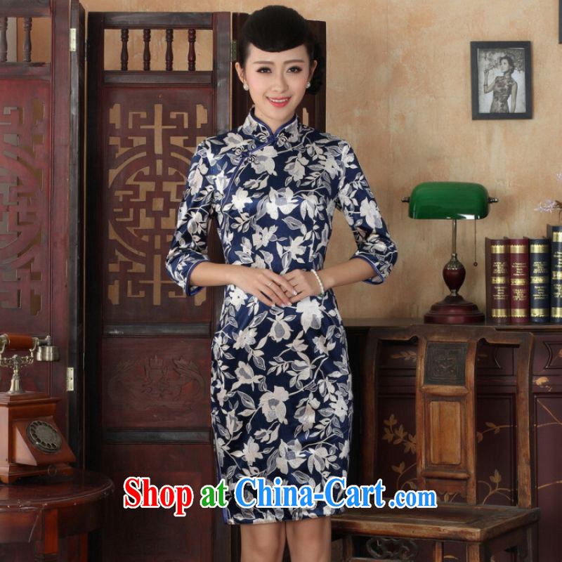And Jing Ge Chinese improved cheongsam dress long skirt-stretch the wool beauty dresses skirts 7 Cuff - A picture color 2 XL, Jing Ge, shopping on the Internet