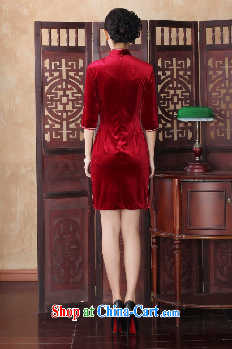 Take the robes fall with high-end custom manually staple mother Pearl cheongsam dress, collar retro gold velour cheongsam short noble purple 2 XL pictures, price, brand platters! Elections are good character, the national distribution, so why buy now enjoy more preferential! Health