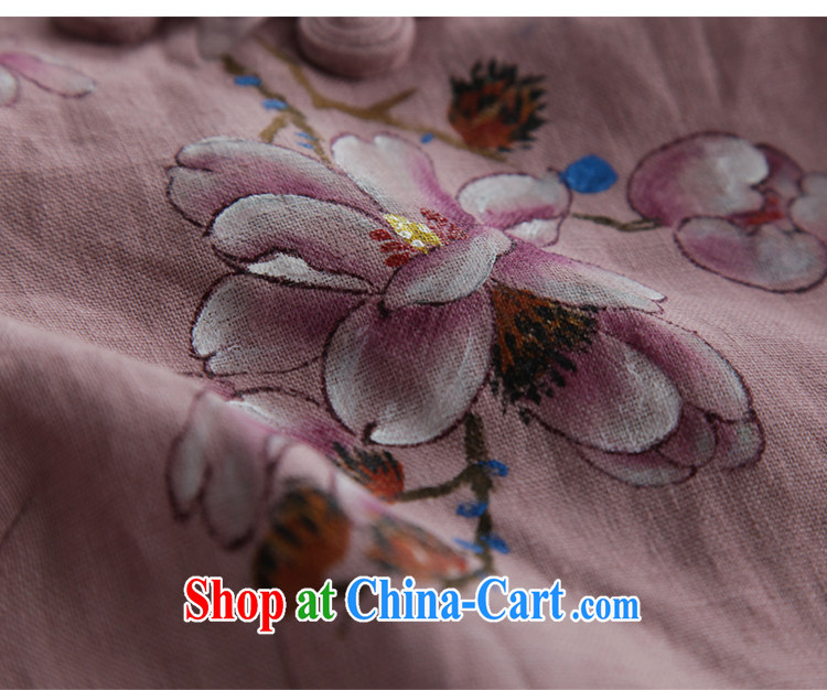 Ink 201 spring new hand-painted original improved Chinese Han-T-shirt female Chinese National wind solid shirt light purple XXL pictures, price, brand platters! Elections are good character, the national distribution, so why buy now enjoy more preferential! Health