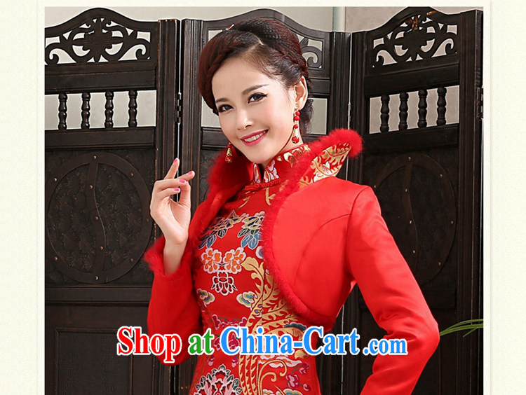 2015 tslyzm toast winter clothing bridal wedding dress retro puncture the thick warm cotton robes Red Red XL pictures, price, brand platters! Elections are good character, the national distribution, so why buy now enjoy more preferential! Health