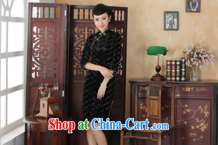 The frequency Chinese improved cheongsam dress long skirt-stretch the wool beauty dresses skirts 7 Cuff - A black 2 XL pictures, price, brand platters! Elections are good character, the national distribution, so why buy now enjoy more preferential! Health