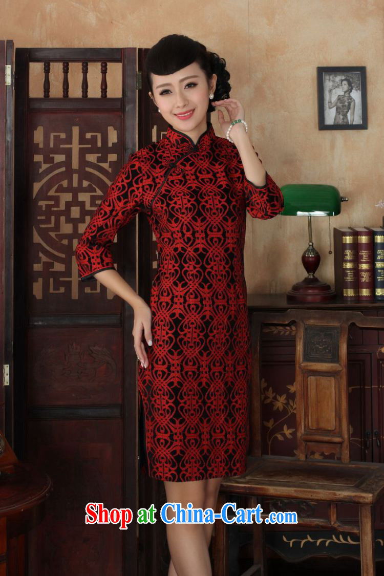 The frequency Chinese improved cheongsam dress long skirt-stretch lace gold velour cheongsam beauty skirt 7 cuff TD 0022 Map Color 2 XL pictures, price, brand platters! Elections are good character, the national distribution, so why buy now enjoy more preferential! Health