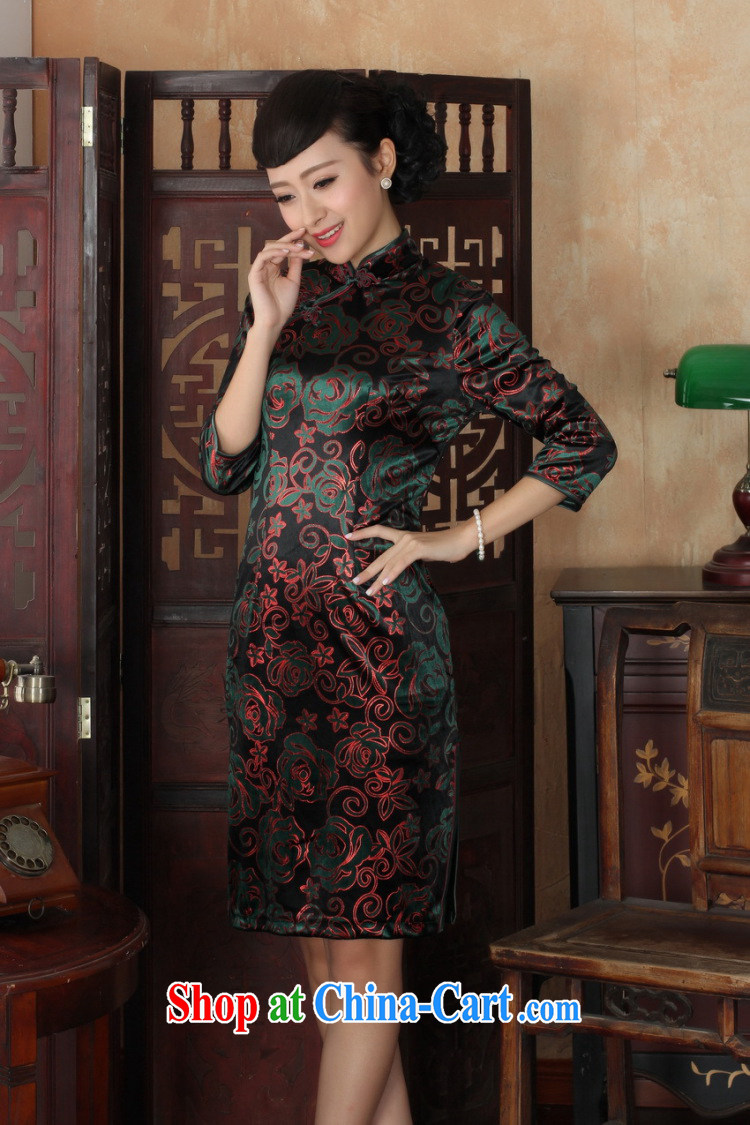 The frequency Chinese improved cheongsam dress long skirt-stretch the wool beauty dresses skirts 7 cuff picture color 2 XL pictures, price, brand platters! Elections are good character, the national distribution, so why buy now enjoy more preferential! Health