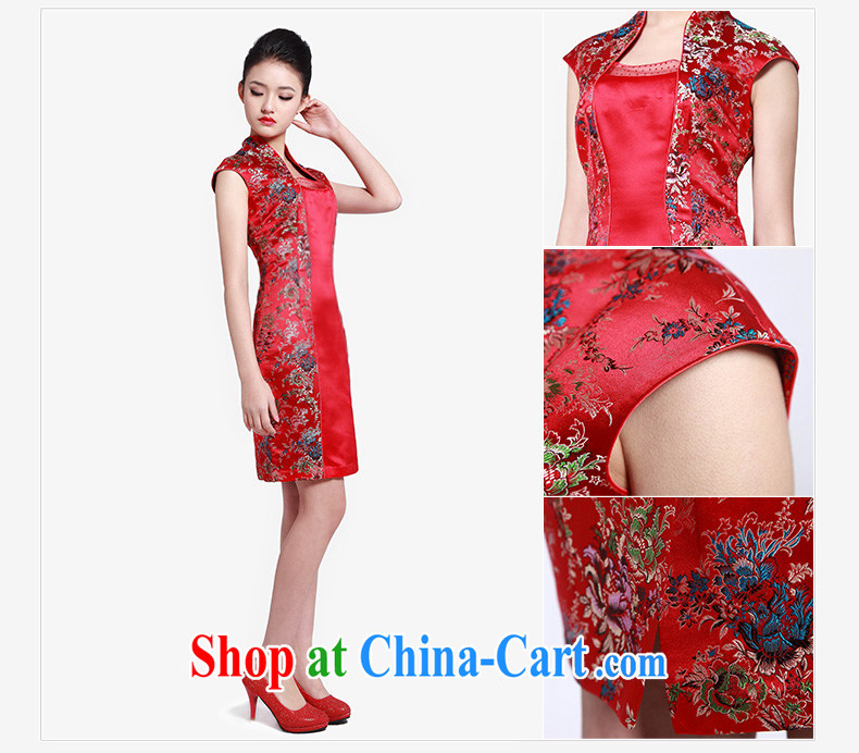 Wood is really the 2015 spring and summer new Chinese floral elegant short sleeve cheongsam dress 80,608 04 deep red XXL pictures, price, brand platters! Elections are good character, the national distribution, so why buy now enjoy more preferential! Health