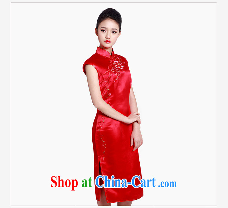 Wood is really the 2015 spring and summer new sleeveless embroidered low-power's Silk Cheongsam bridal Women's clothes 80,589 04 deep red XXL pictures, price, brand platters! Elections are good character, the national distribution, so why buy now enjoy more preferential! Health