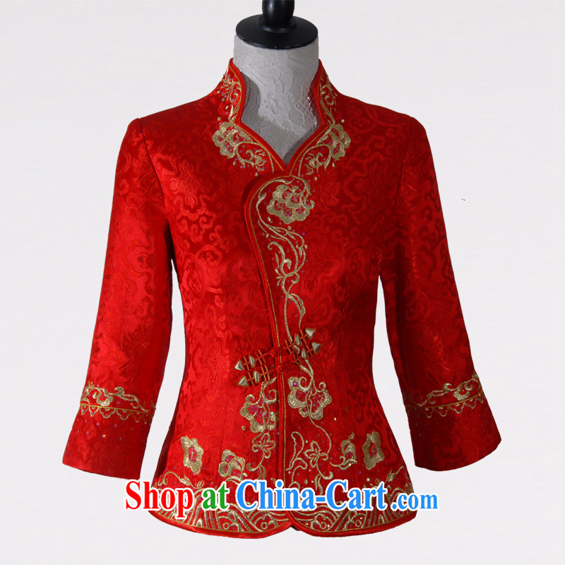 Wood is really the 2015 new Chinese wedding jacket bridal with bows girls T-shirt 01,118 05 light red S, wood really has, online shopping