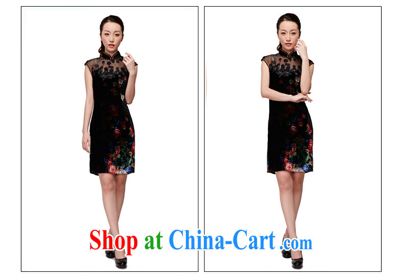 Wood is really the 2015 spring and summer new dress velvet cheongsam silk silk Chinese Dress elegant winter dresses 11,719 01 black XXL pictures, price, brand platters! Elections are good character, the national distribution, so why buy now enjoy more preferential! Health