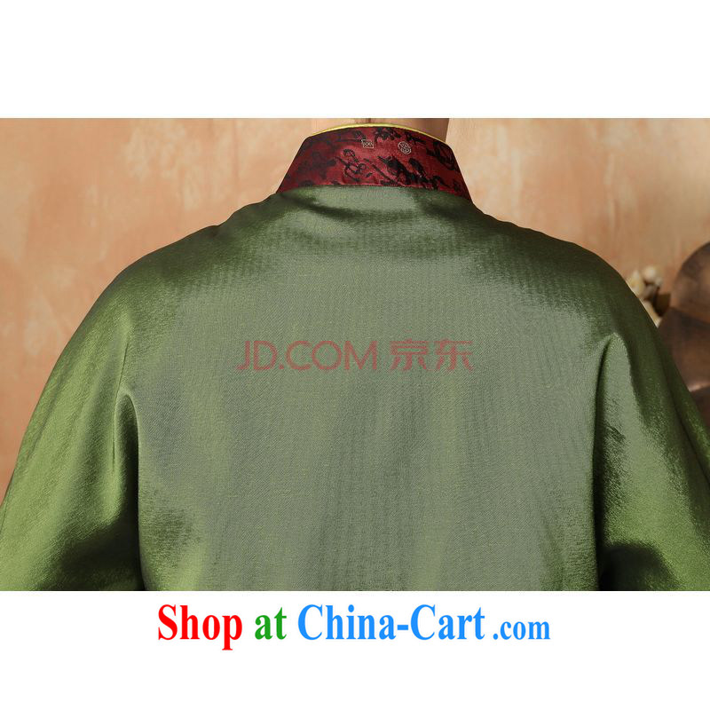The frequency female Tang with autumn and winter Load T-shirt jacket, collar damask Chinese T-shirt national costume - 1 green 3 XL, broadband, and Internet shopping