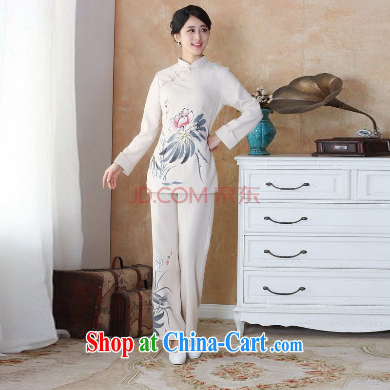 The frequency in older Ms. cotton load the spring loaded set up for hand-painted Chinese T-shirt pants Package - 1 beige XL, the bandwidth, and shopping on the Internet