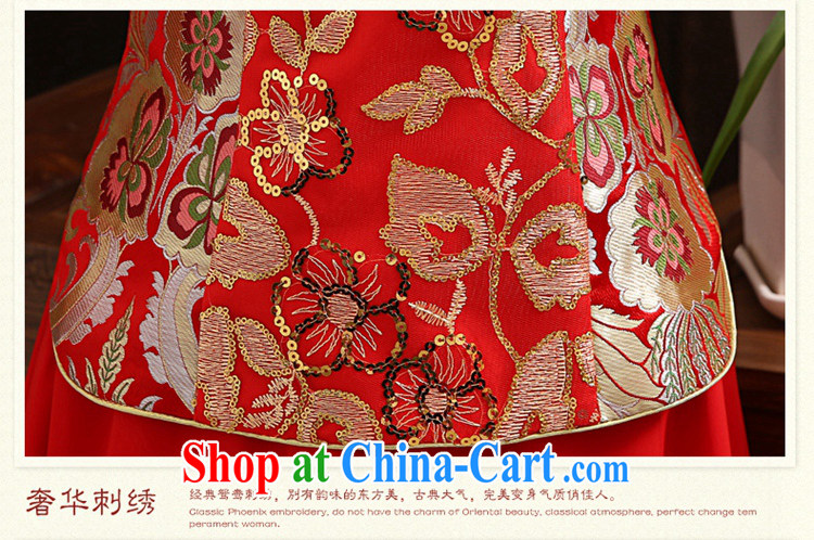 Tslyzm wedding dress toast clothing qipao improved long, spring 2015 new bride long-sleeved Chinese wedding show groups serving Chinese dragon and red XXL pictures, price, brand platters! Elections are good character, the national distribution, so why buy now enjoy more preferential! Health