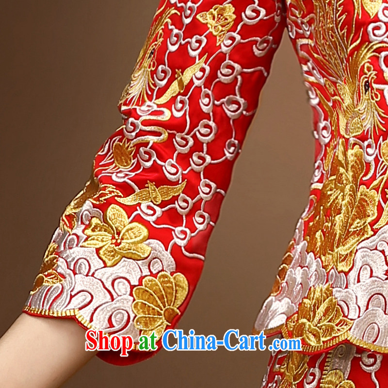 Service was good in autumn and winter-su Wo service Chinese married Yi bridal wedding dress qipao toast serving the 5 well Phoenix and red 2 XL, good service, and, shopping on the Internet