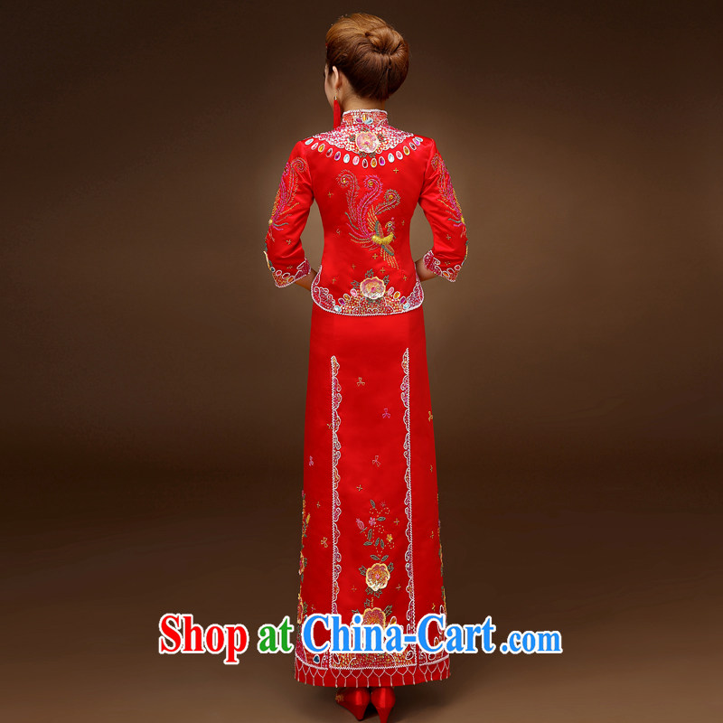 A good service is 2015 new autumn and winter brides with Phoenix and skirt wedding dress cheongsam dress uniform toast Sau Wo service red M, good service, and, on-line shopping