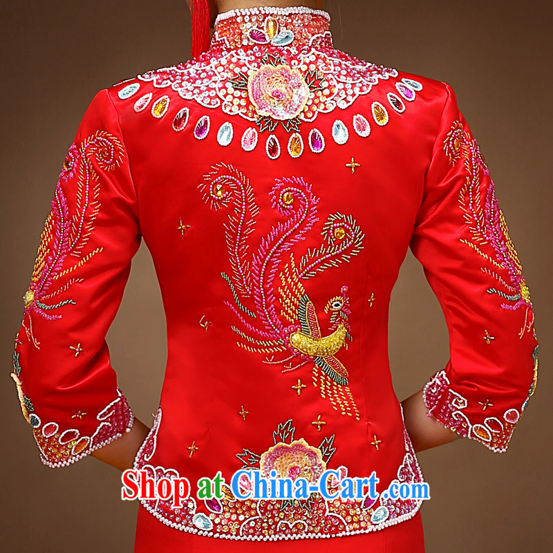 A good service is 2015 new autumn and winter brides with Phoenix and skirt wedding dress cheongsam dress uniform toast Sau Wo service red M, good service, and, on-line shopping