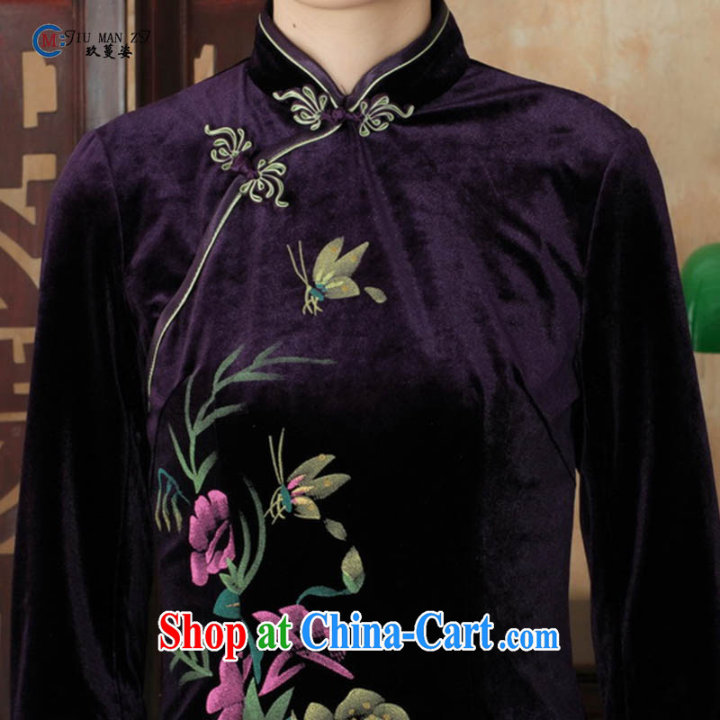 Ko Yo vines into colorful spring and summer-spring really wool hand-painted flowers 7 cuffs and collar cheongsam TD TD 0026 0026 160/M, capital city sprawl, shopping on the Internet