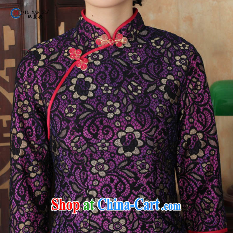 Ko Yo vines into colorful spring and summer-tang with stylish lace gold velour style beauty in improved cuff antique cheongsam dress TD TD 0017 0017 155/S, capital city sprawl, shopping on the Internet