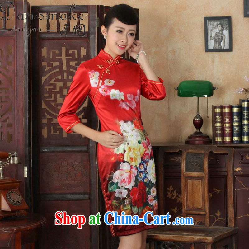 Dan smoke fall outfit with Tang Women's clothes, for Chinese improved noble wife, Kim velvet cheongsam beauty short skirts, such as figure S, Bin Laden smoke, shopping on the Internet