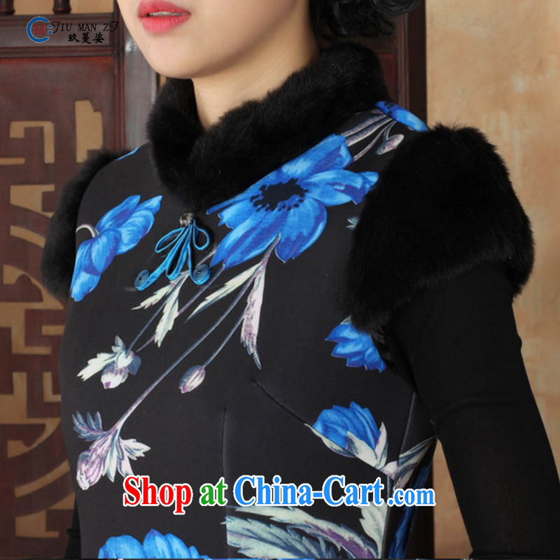 Ko Yo vines into colorful fall/winter NEW classic Chinese fashion collar short-sleeve Ethnic Wind the temperament lace velvet cheongsam Y Y 0026 0029 175/2 XL, capital city sprawl, shopping on the Internet
