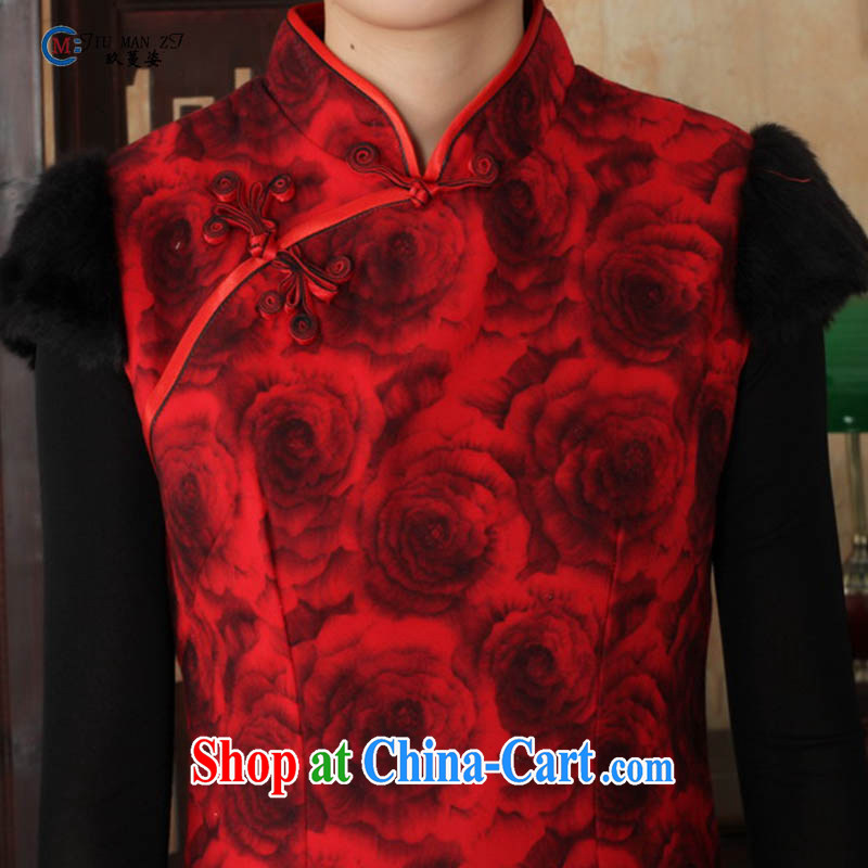 Ko Yo Mephidross colorful fall/winter new stylish Chinese style lace gold velour the Ethnic Wind cultivating short-sleeve and collar cheongsam Y Y 0007 0024 175/2 XL, capital city sprawl, shopping on the Internet