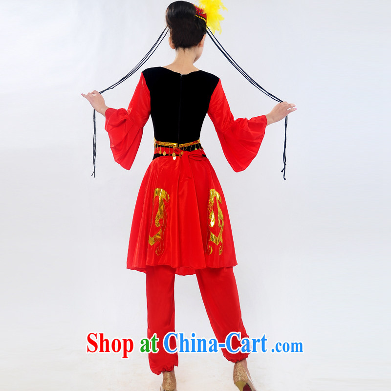 Dual 12 new special performances in Xinjiang serving children's dance clothing stage costumes show girls the dress pants Kit HXYM - 0025 red 2 XL, King coconut, shopping on the Internet