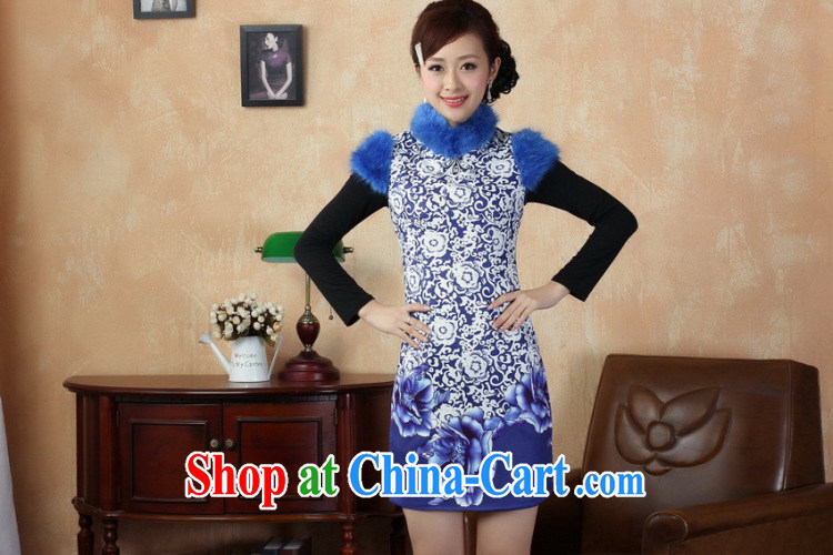 Dan smoke cheongsam dress Chinese new, for Chinese improved gross cotton is short cheongsam dress antique show service such as figure 2 XL pictures, price, brand platters! Elections are good character, the national distribution, so why buy now enjoy more preferential! Health