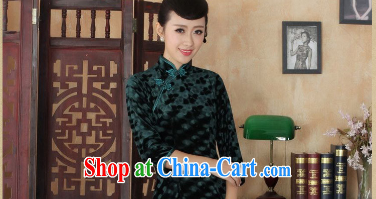 Bin Laden smoke autumn Tang Women's clothes outfit New, for Chinese improved noble wife, Kim velvet cheongsam beauty skirt - B green 3 XL pictures, price, brand platters! Elections are good character, the national distribution, so why buy now enjoy more preferential! Health