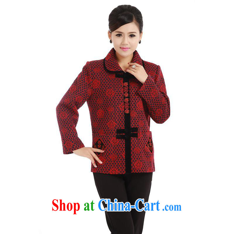 meropia new autumn and the stamp duty cultivating character Chinese shirt BS - AE lapel Tang 5 color deep red XL, 100 brigade (Bailv), shopping on the Internet