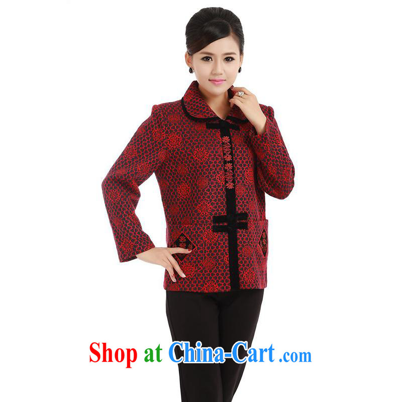 meropia new autumn and the stamp duty cultivating character Chinese shirt BS - AE lapel Tang 5 color deep red XL, 100 brigade (Bailv), shopping on the Internet