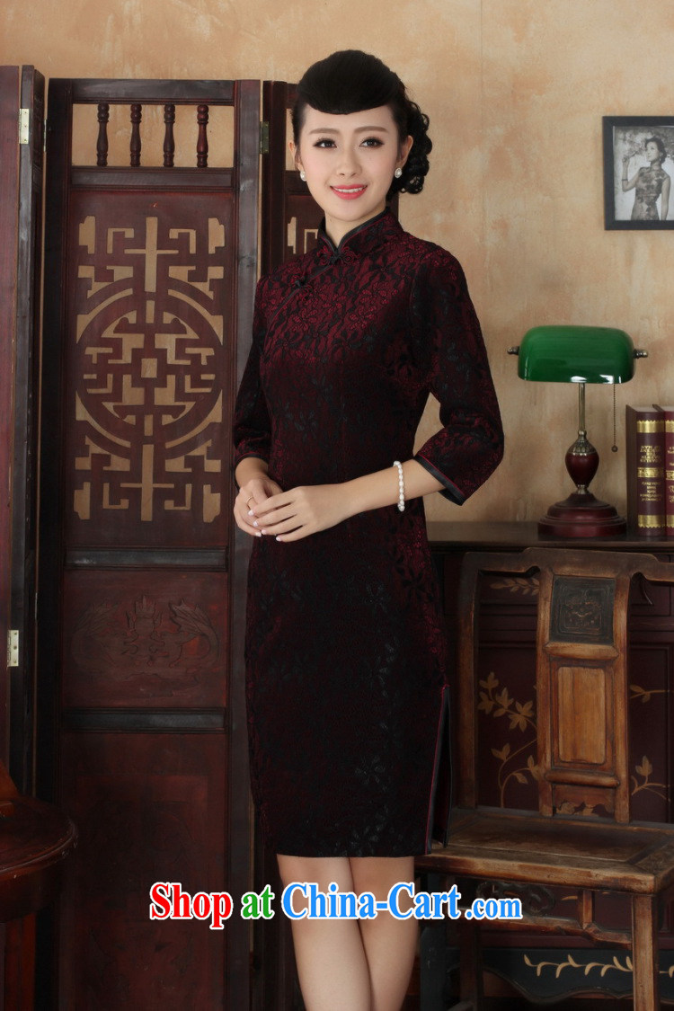 Cotton Joseph Chinese improved cheongsam dress long skirt-stretch lace gold velour cheongsam beauty skirt 7 cuff TD 0021 Map Color XXL pictures, price, brand platters! Elections are good character, the national distribution, so why buy now enjoy more preferential! Health