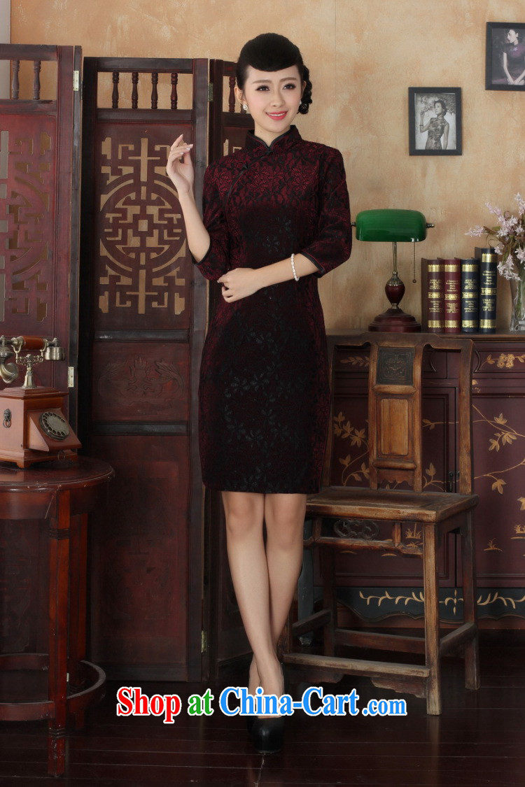 Cotton Joseph Chinese improved cheongsam dress long skirt-stretch lace gold velour cheongsam beauty skirt 7 cuff TD 0021 Map Color XXL pictures, price, brand platters! Elections are good character, the national distribution, so why buy now enjoy more preferential! Health