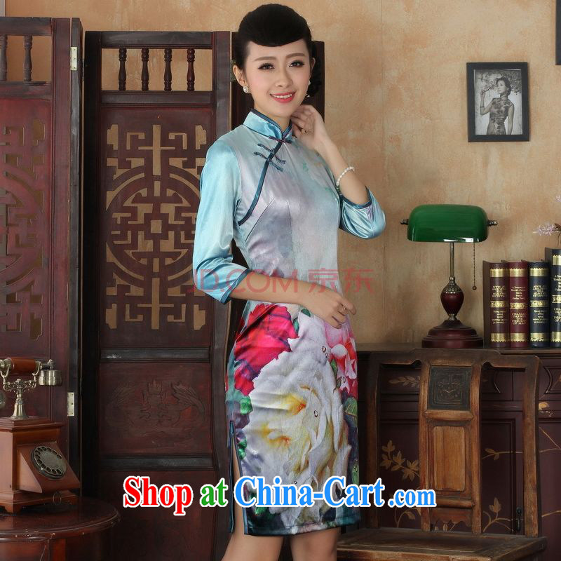 Cotton Joseph Chinese improved cheongsam dress long skirt-stretch the wool beauty dresses skirts 7 cuff picture color XXL