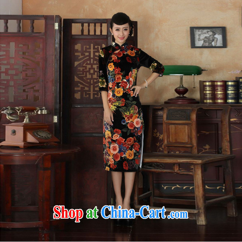 Mrs Ingrid sprawl economy 2014 elegant ladies handcrafted solid color-stretch the wool 7 cuff long cheongsam TD 0040 figure XXL, Mrs Ingrid economy sprawl, and shopping on the Internet