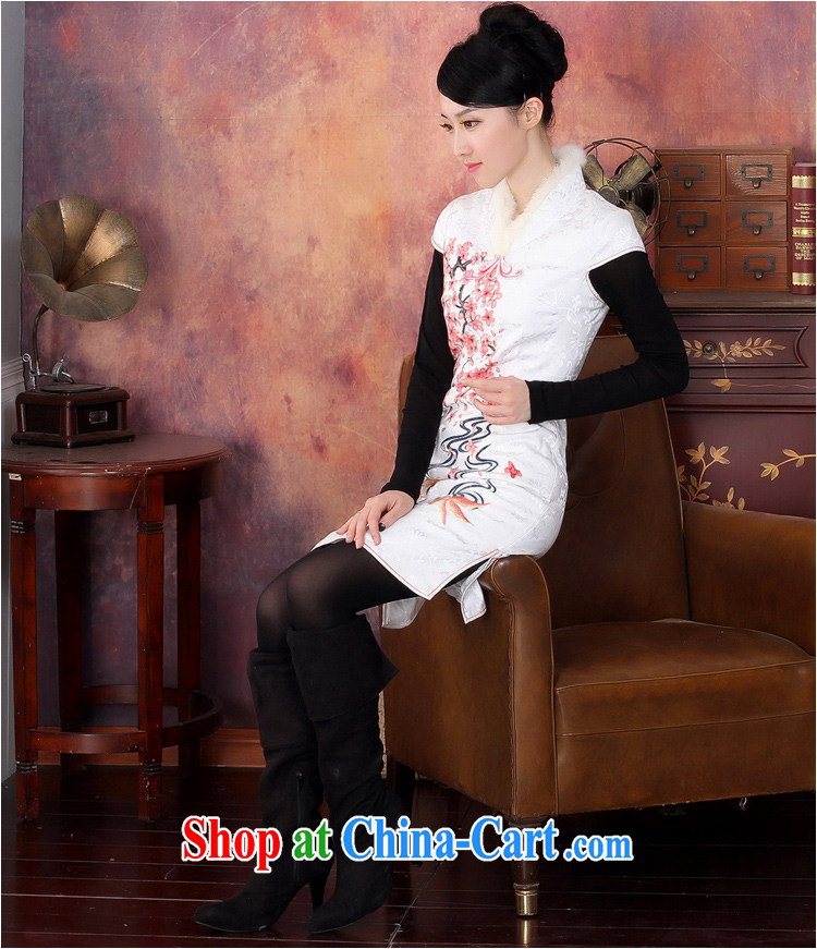 2014 new winter clothing clip cotton cheongsam dress thick skirts loose coat skirt 344,601 white S pictures, price, brand platters! Elections are good character, the national distribution, so why buy now enjoy more preferential! Health