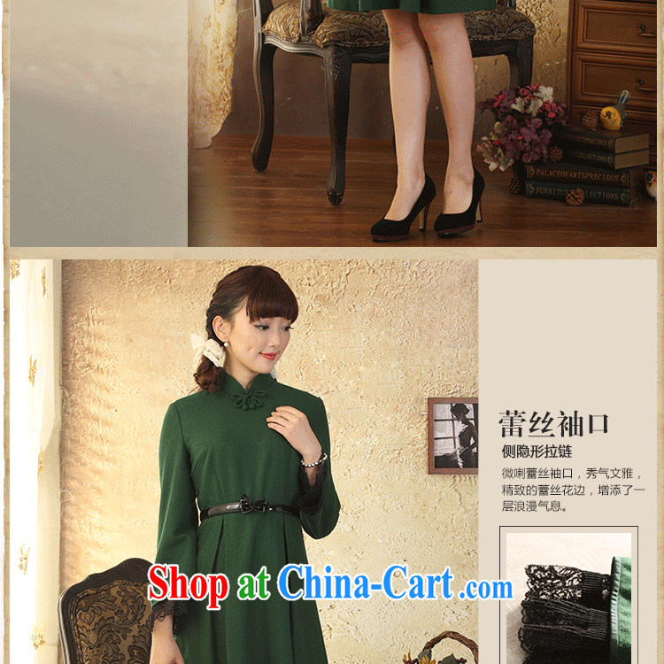 once and for all, proverbial hero, wool is the retro dresses fall and winter New China wind female 9 cuff lace skirt, green 2 XL pictures, price, brand platters! Elections are good character, the national distribution, so why buy now enjoy more preferential! Health