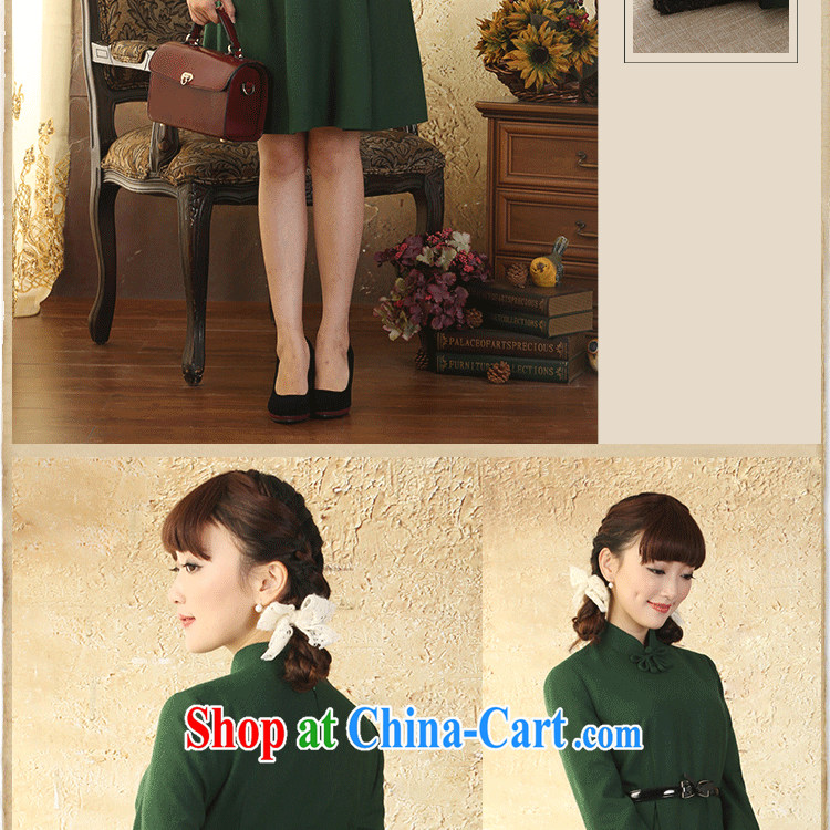 once and for all, proverbial hero, wool is the retro dresses fall and winter New China wind female 9 cuff lace skirt, green 2 XL pictures, price, brand platters! Elections are good character, the national distribution, so why buy now enjoy more preferential! Health