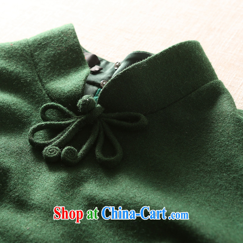 once and for all, proverbial hero, wool is the retro dresses fall and winter New China wind female 9 cuff lace skirt, green 2 XL, fatally jealous once and for all, and, on-line shopping