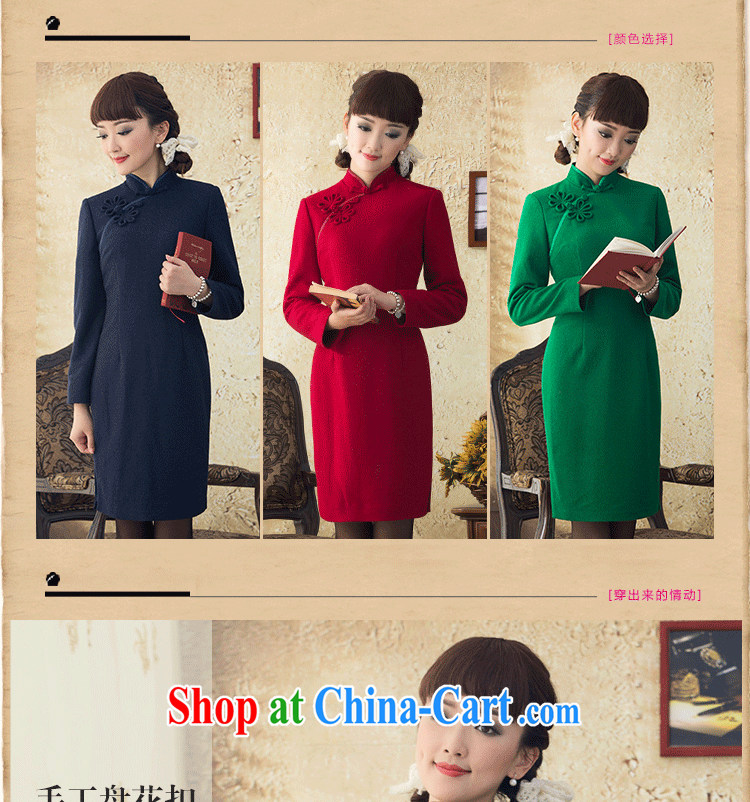 once and for all, fatally jealous fuser winter wool style cheongsam dress, long, and for long-sleeved qipao improved retro Navy 2 XL pictures, price, brand platters! Elections are good character, the national distribution, so why buy now enjoy more preferential! Health