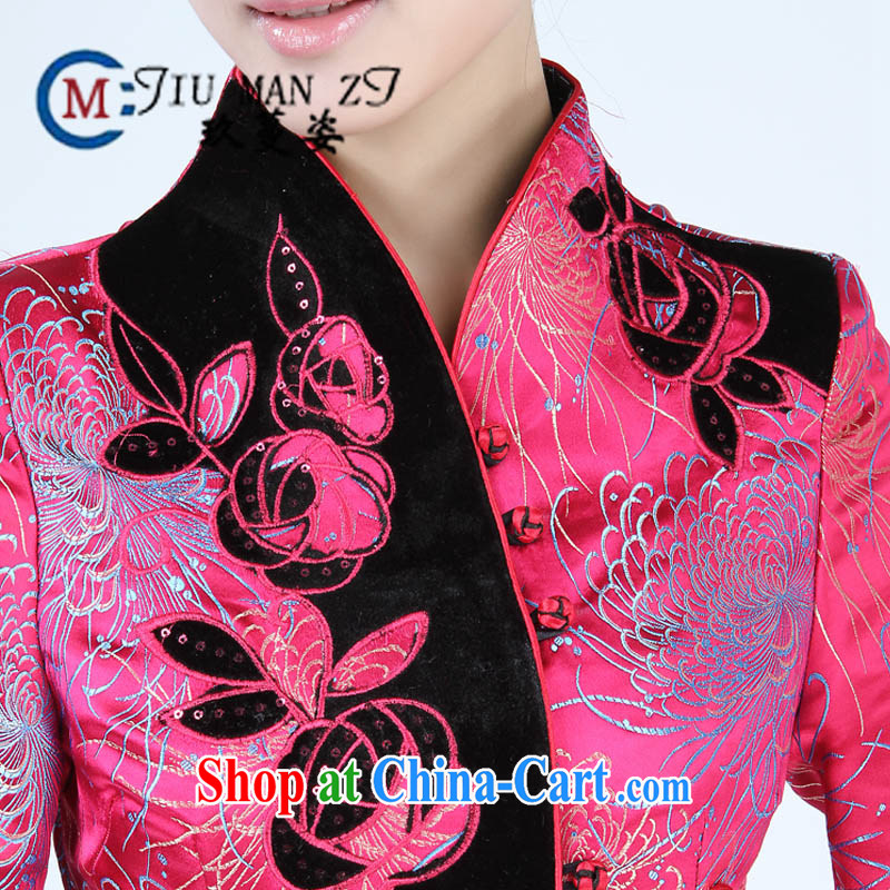 Ko Yo vines into colorful Spring and Autumn and new high-end damask personalized V for a flap style hand-tie waterlily Tang jackets large number 2321 2321 - 1 180 /3 XL, capital city sprawl, shopping on the Internet