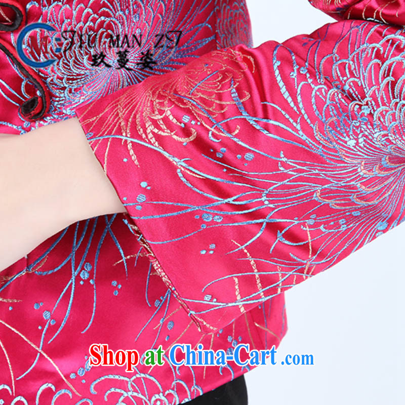 Ko Yo vines into colorful Spring and Autumn and new high-end damask personalized V for a flap style hand-tie waterlily Tang jackets large number 2321 2321 - 1 180 /3 XL, capital city sprawl, shopping on the Internet