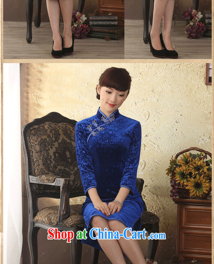 once and for all, proverbial hero, high-end original gold velour cheongsam dress fall and winter new products, improvements in antique dresses cuff drapery XL pictures, price, brand platters! Elections are good character, the national distribution, so why buy now enjoy more preferential! Health