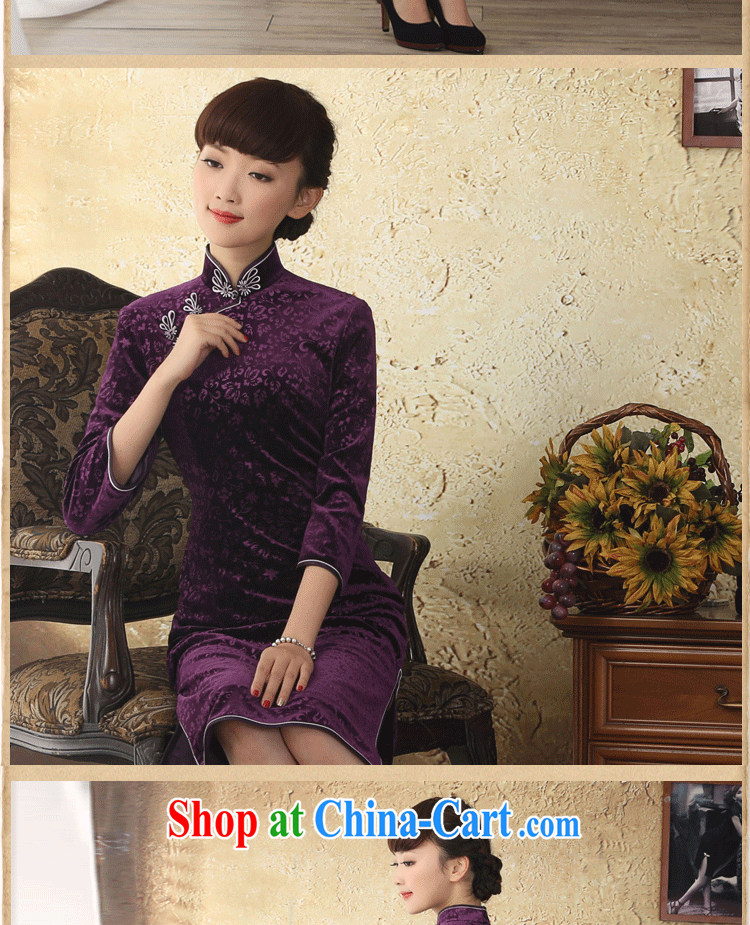 once and for all, proverbial hero, high-end original gold velour cheongsam dress fall and winter new products, improvements in antique dresses cuff drapery XL pictures, price, brand platters! Elections are good character, the national distribution, so why buy now enjoy more preferential! Health
