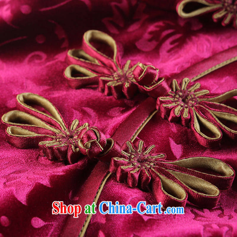 once and for all, proverbial hero, high-end original gold velour cheongsam dress fall and winter new products, improvements in antique dresses cuff XL drapery, fatally jealous once and for all, and, on-line shopping