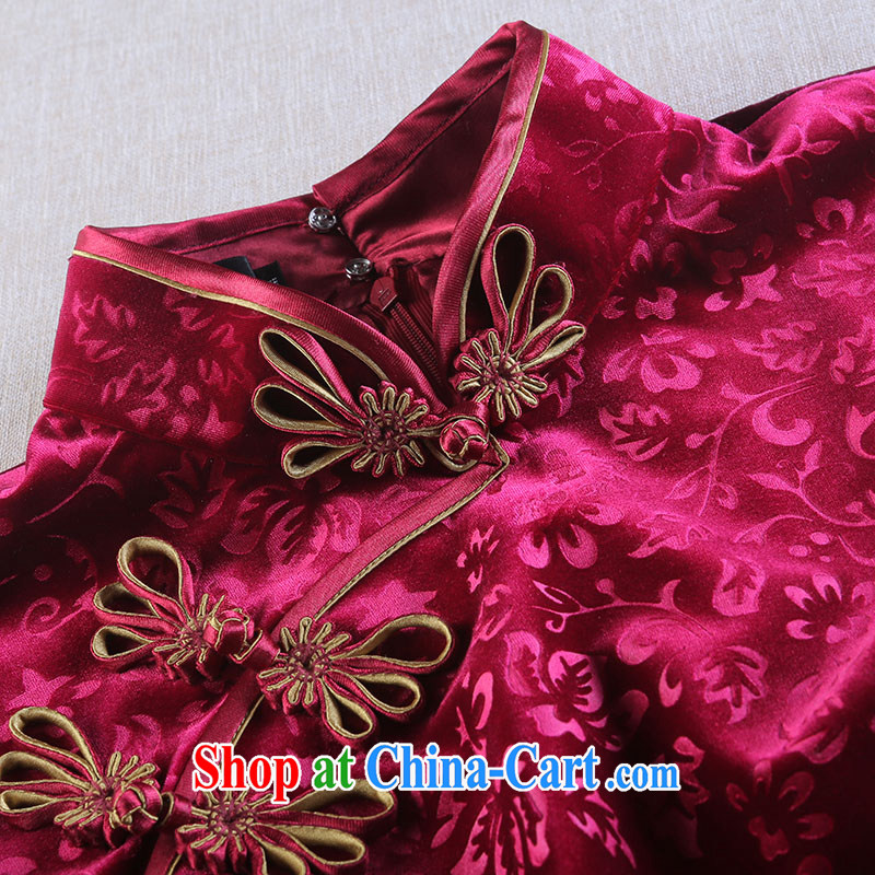 once and for all, proverbial hero, high-end original gold velour cheongsam dress fall and winter new products, improvements in antique dresses cuff XL drapery, fatally jealous once and for all, and, on-line shopping