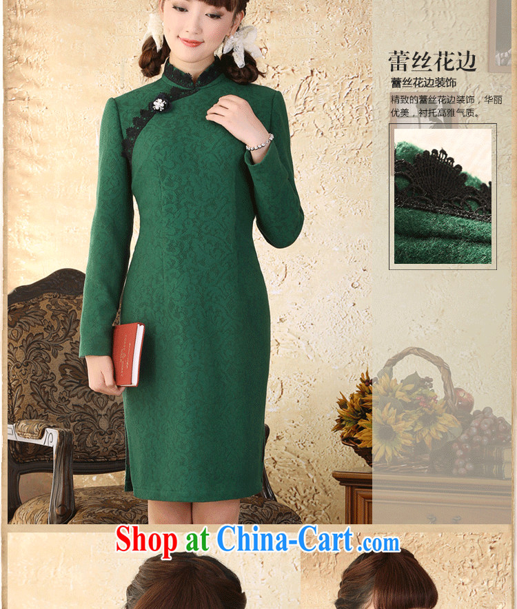 proverbial hero once and for all and a high-end improved cheongsam dress Spring and Autumn 2015, Retro lace long hair so as to spend green 2 XL pictures, price, brand platters! Elections are good character, the national distribution, so why buy now enjoy more preferential! Health