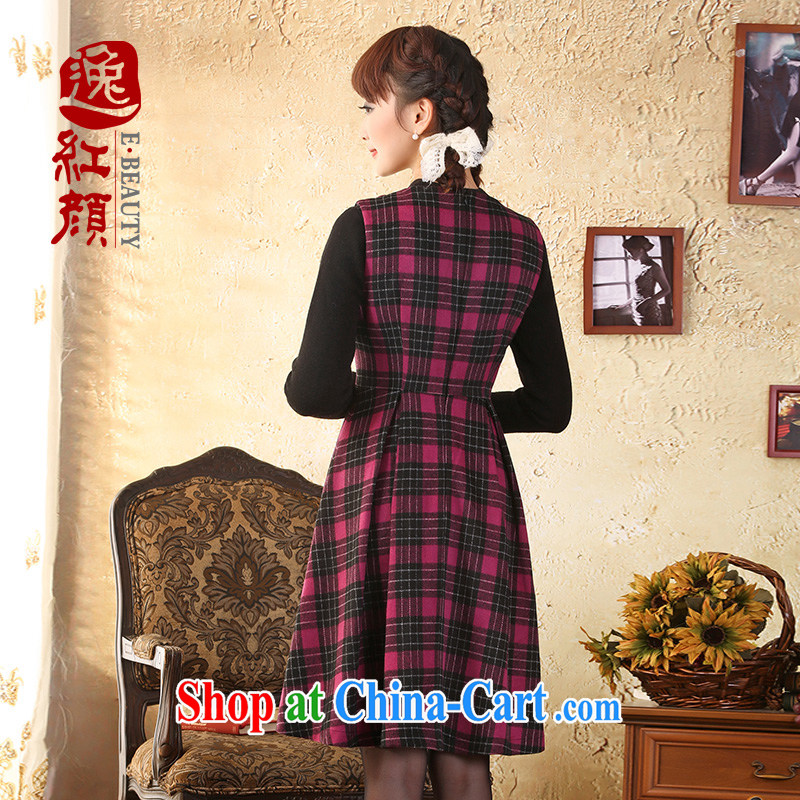 once and for all and fatally jealous cherry sleeveless wool that winter clothing dresses retro beauty Chinese democratic wind vest skirt fashion the red XL, fatally jealous once and for all, and, shopping on the Internet