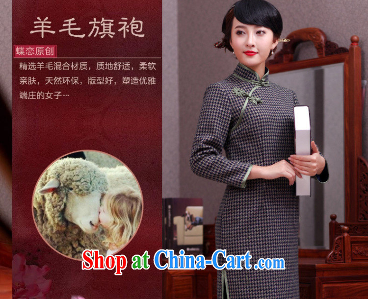 Butterfly Lovers 2015 spring fashion improved cheongsam double-yi long-sleeved dress retro checkered long hair dresses? 1000 49,066 birds, XXL pictures, price, brand platters! Elections are good character, the national distribution, so why buy now enjoy more preferential! Health