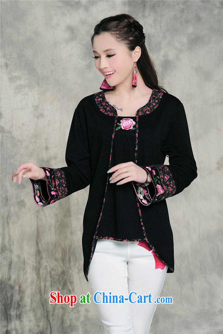o Ya-ting China wind 2014 autumn and winter with new female Ethnic Wind embroidered long-sleeved solid T pension female beauty larger female square dance red beautiful required XXXL pictures, price, brand platters! Elections are good character, the national distribution, so why buy now enjoy more preferential! Health